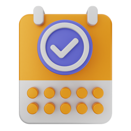 Calendar Verification  3D Icon