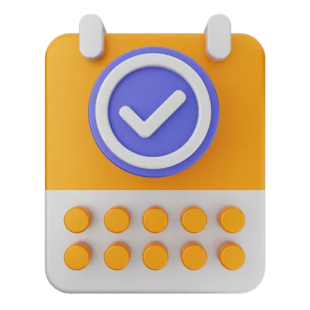 Calendar Verification  3D Icon