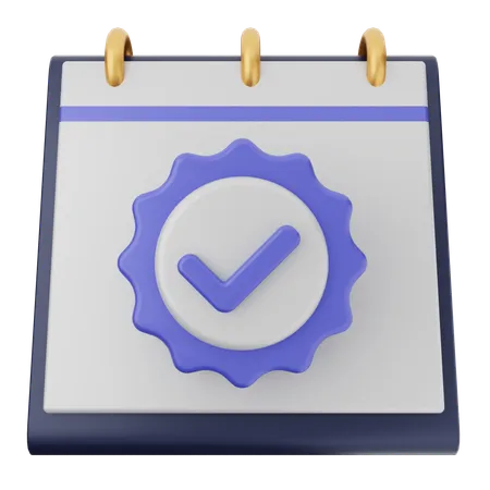 Calendar Verification  3D Icon