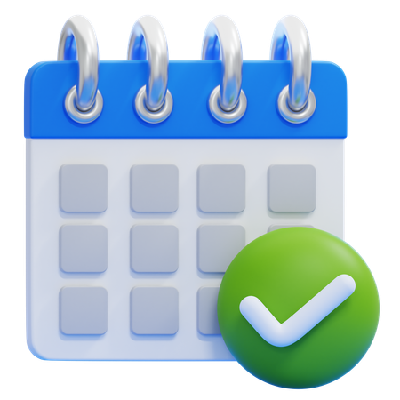 Calendar With A Checkmark  3D Icon