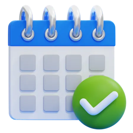 Calendar With A Checkmark  3D Icon