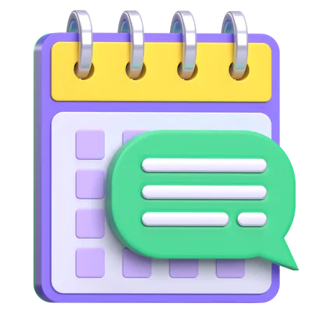 Calendar With Bubble Chat  3D Icon