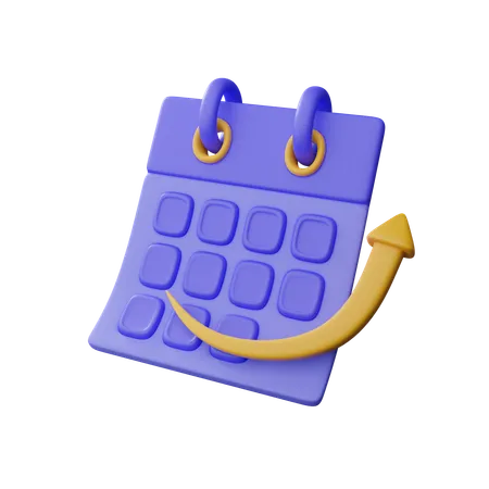 Calendar With Chart  3D Icon