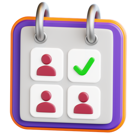 Calendar with Check Mark 3D Icon