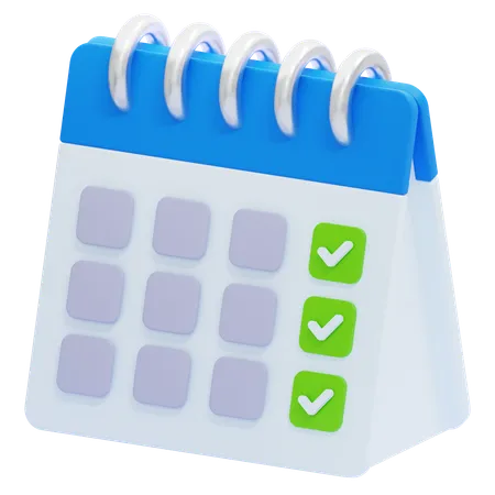 Calendar with checklist  3D Icon
