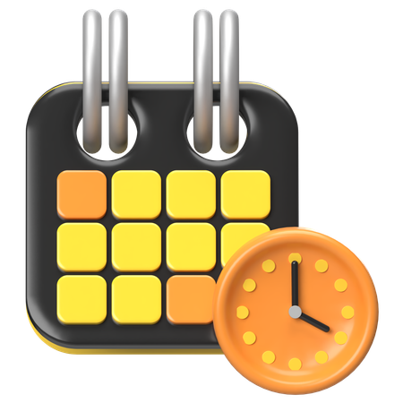 Calendar With Clock  3D Icon