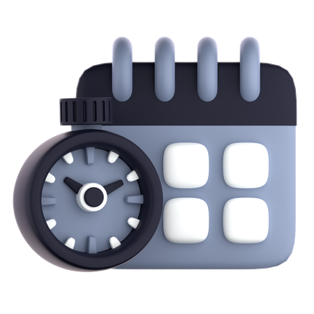 Calendar With Clock  3D Icon