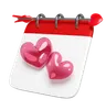 calendar with double heart