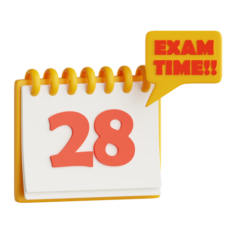 Calendar With Exam Reminder  3D Icon