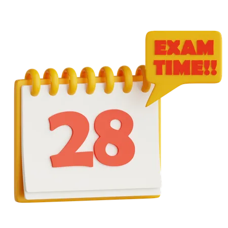 Calendar With Exam Reminder  3D Icon