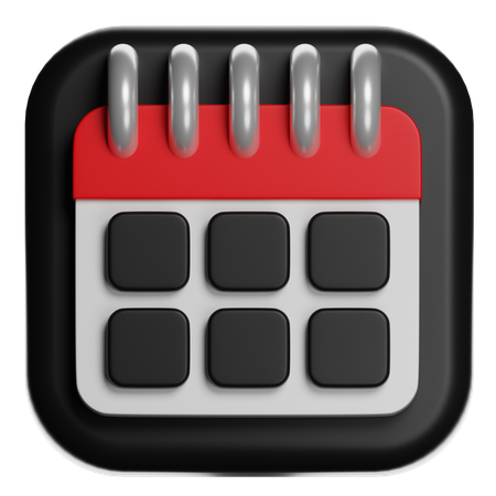 Calendar With Header  3D Icon