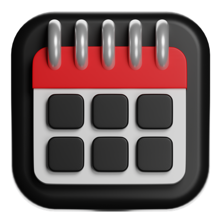 Calendar With Header  3D Icon