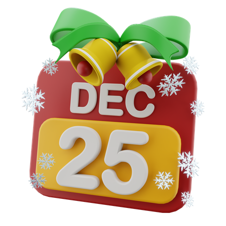 Calendar With Jingle Bell 3D Icon