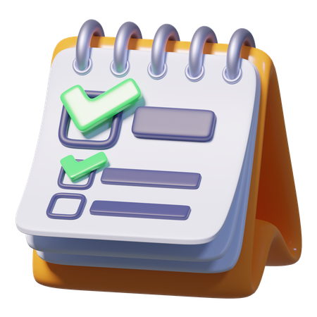 Calendar with Tasks  3D Icon
