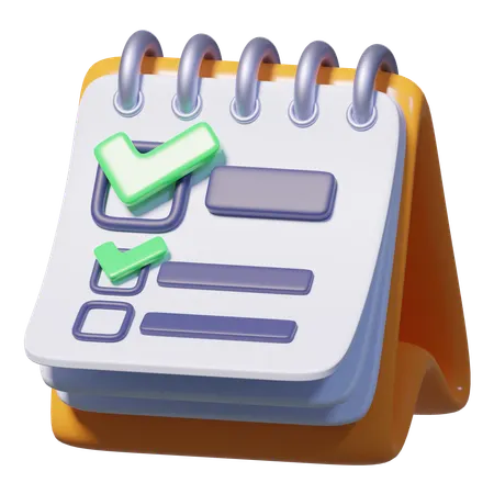 Calendar with Tasks  3D Icon