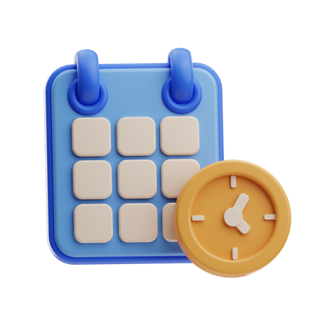 Calendar With Time  3D Icon