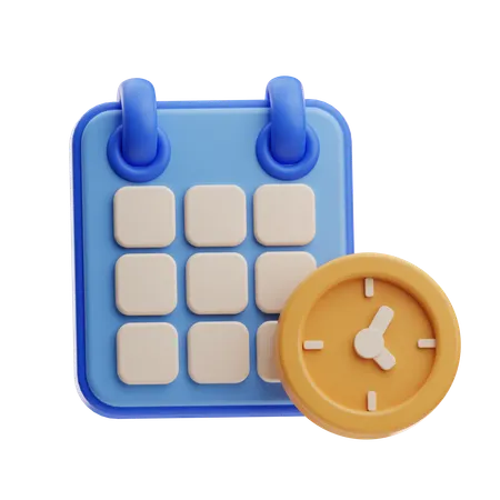 Calendar With Time  3D Icon
