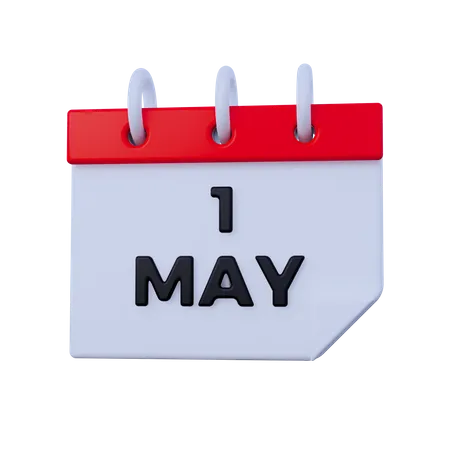 Calendario 1 de mayo  3D Icon