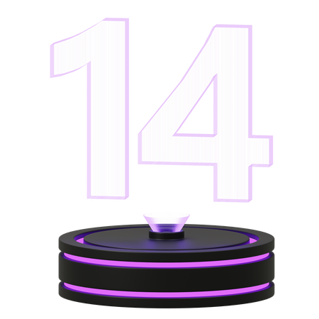 Calendário 14  3D Icon