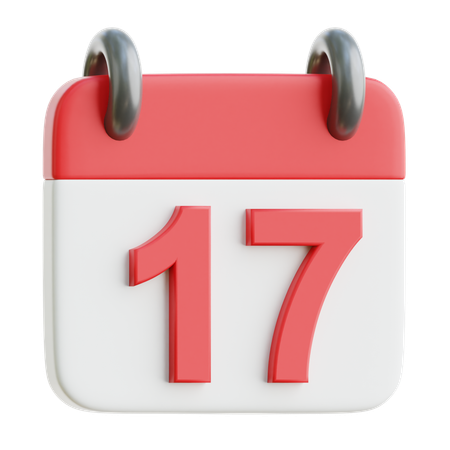 Calendario 17  3D Icon