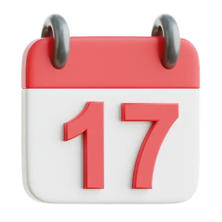 Calendário 17  3D Icon