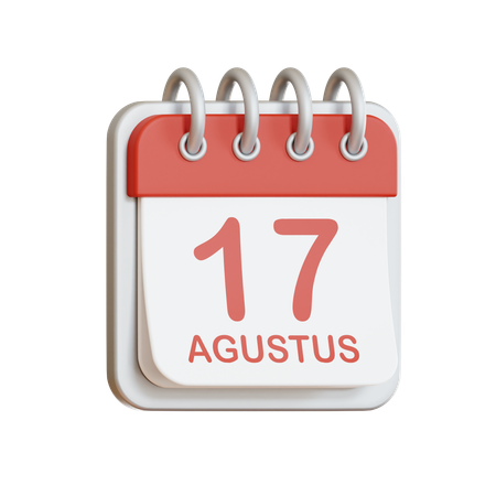 Calendario 17 de agosto  3D Icon