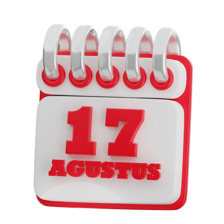 Calendário 17 de agosto  3D Icon