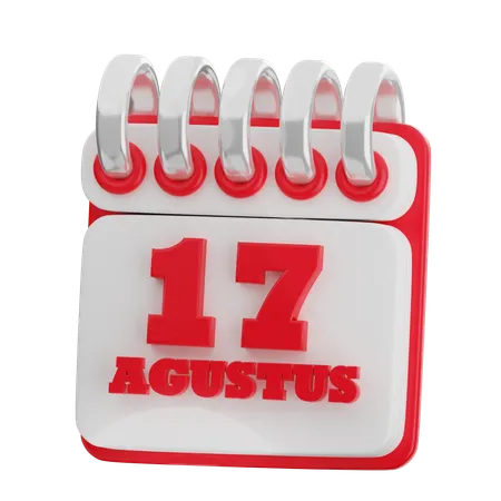 Calendário 17 de agosto  3D Icon