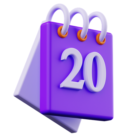 Calendario 20  3D Icon