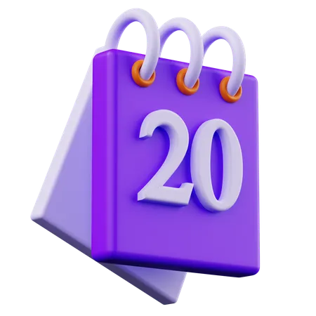 Calendário 20  3D Icon