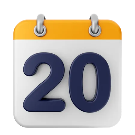 Calendario 20  3D Icon