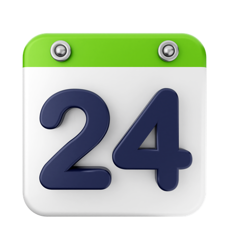 Calendario 24  3D Icon