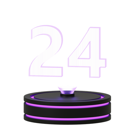 Calendário 24  3D Icon