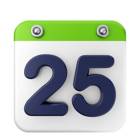 Calendario 25  3D Icon