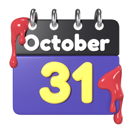 Calendario 31 de octubre  3D Icon