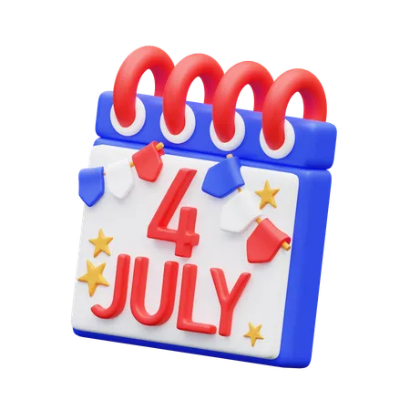 Calendario del 4 de julio  3D Icon