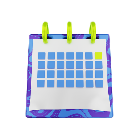 Calendário  3D Illustration