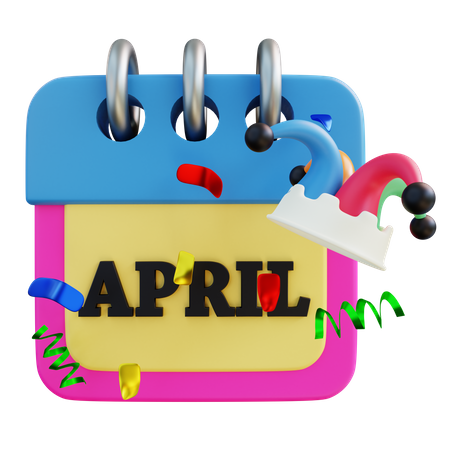 Calendário de abril  3D Icon