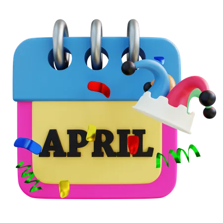 Calendário de abril  3D Icon