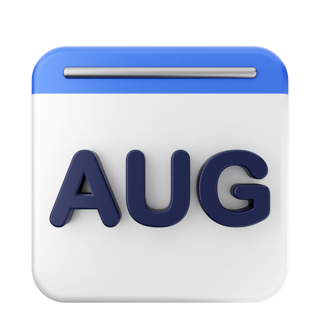 Calendario agosto  3D Icon