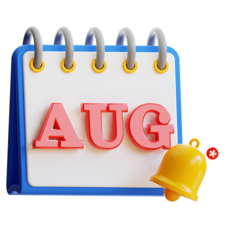 Calendario agosto  3D Icon