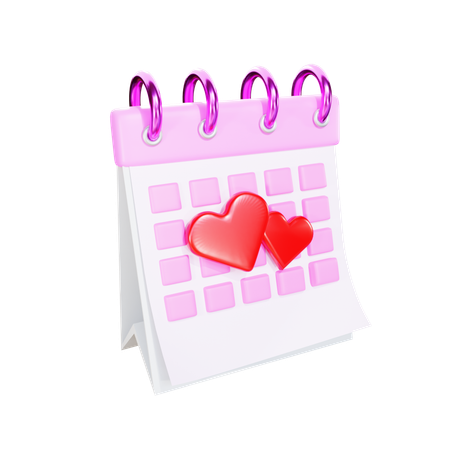 Calendário de amor  3D Icon