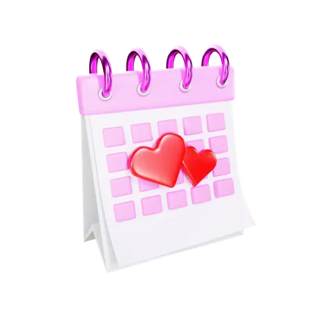 Calendário de amor  3D Icon