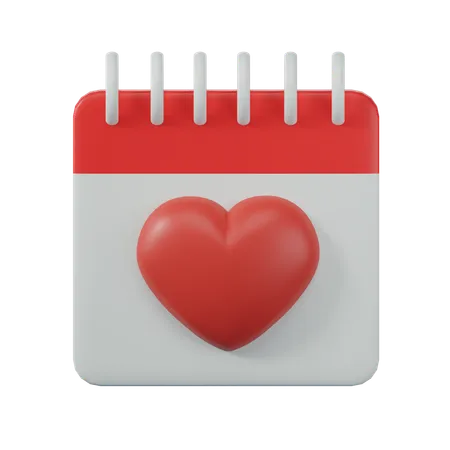 Calendário de amor  3D Icon