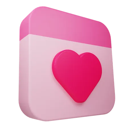 Calendário de amor  3D Icon