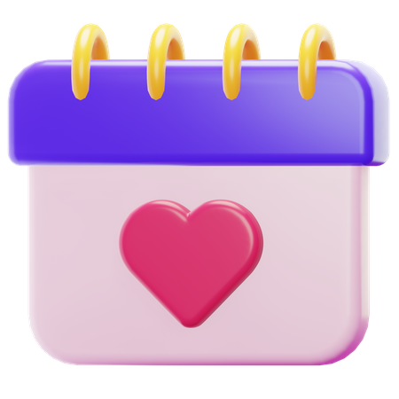 Calendário de amor  3D Icon