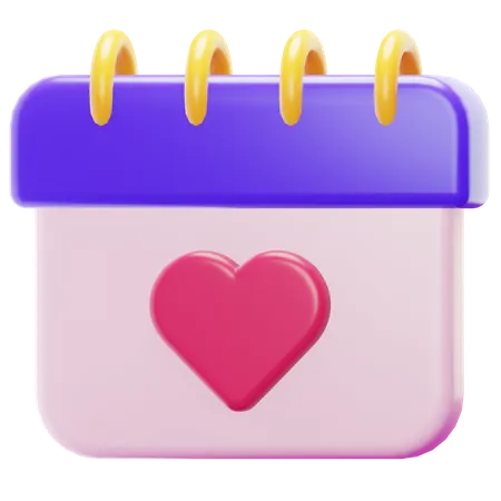 Calendário de amor  3D Icon