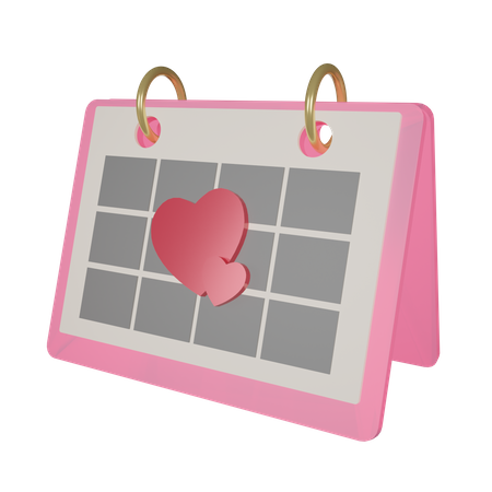 Calendário de amor  3D Icon