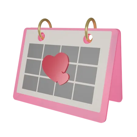 Calendário de amor  3D Icon