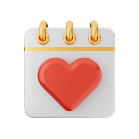 Calendário de amor  3D Icon